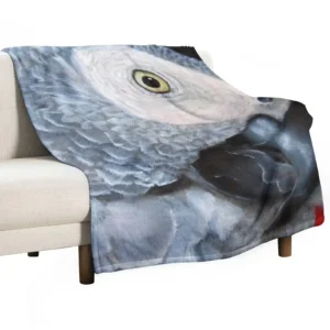 African Grey Parrot Art Throw Blanket Flannel warm for winter Blankets